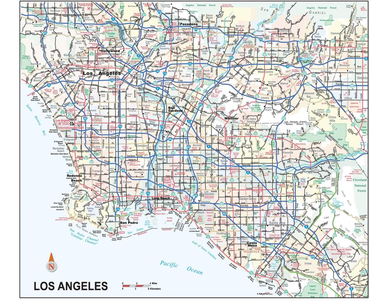 Los Angeles streets map